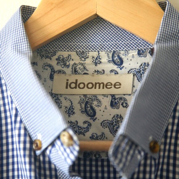 Size S - IDOOMEE Men's Mix Fabrics Boho Country Shirt - Picture 3 of 5